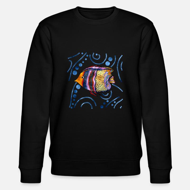 Bunter Fisch - Stanley/Stella Unisex Bio-Sweatshirt CHANGER  - Schwarz