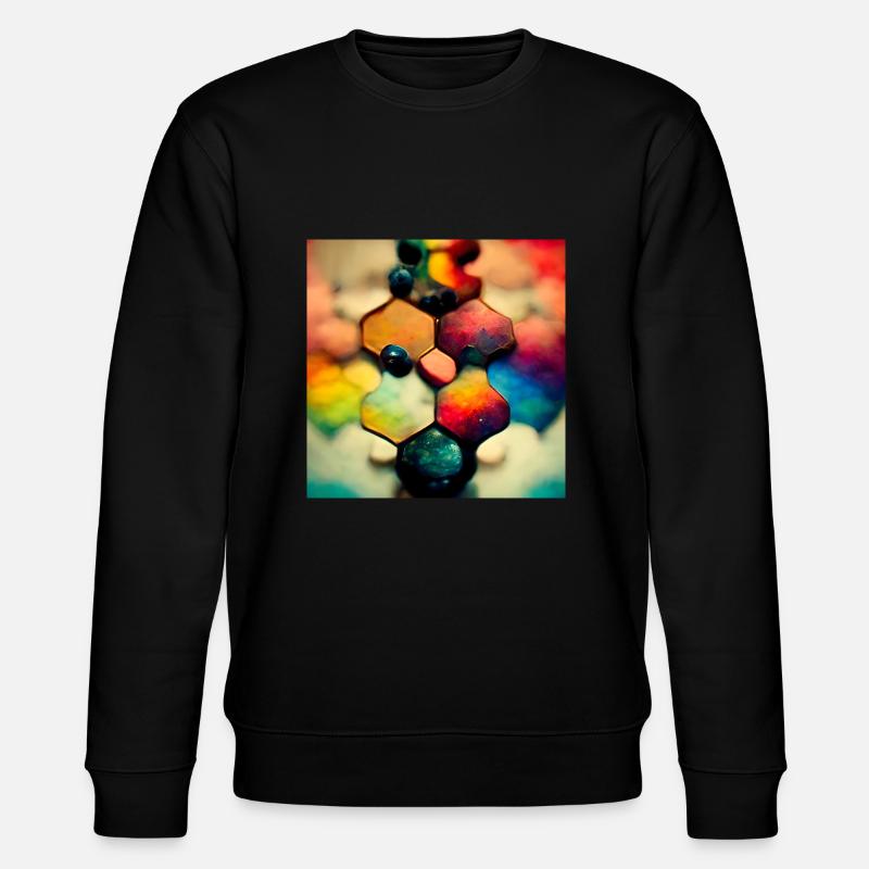 Ein Puzzle mit Moleküle - Stanley/Stella Unisex Bio-Sweatshirt CHANGER  - Schwarz