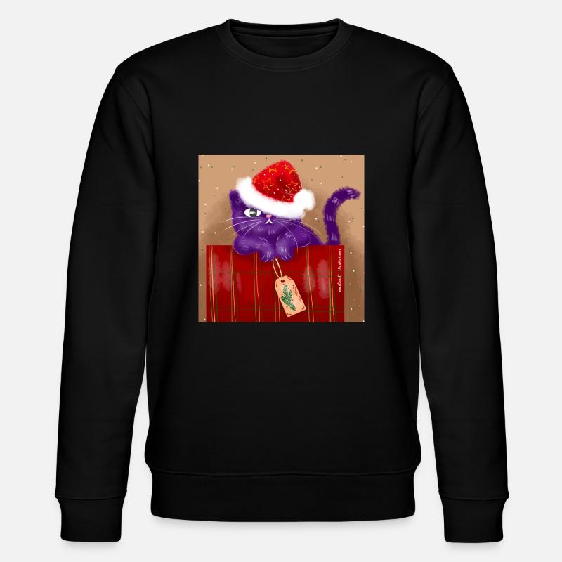 Weihnachtskatze - Stanley/Stella Unisex Bio-Sweatshirt CHANGER  - Schwarz