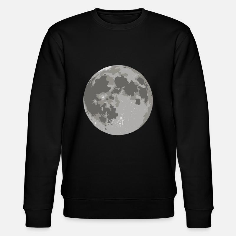 Mond - Himmelskörper - Stanley/Stella Unisex Bio-Sweatshirt CHANGER  - Schwarz