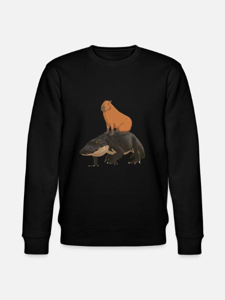 Capybara krokodille - Stanley/Stella økologisk unisex-sweatshirt CHANGER  - sort