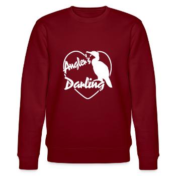 Der Kormoran - Anglers Sportfischers Liebling - Stanley/Stella Unisex Bio-Sweatshirt CHANGER  - Burgunderrot - Vorne - Nik (191cm) & Marisol (170cm)
