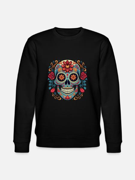 Calavera Sugar Skull - Stanley/Stella CHANGER Unisex Organic Sweatshirt - black
