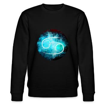 sternzeichen krebs - Stanley/Stella Unisex Bio-Sweatshirt CHANGER  - Schwarz - Vorne - Nik (191cm) & Marisol (170cm)