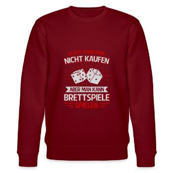 Gesellschaftsspiele Spieleabend Brettspiele - Stanley/Stella Unisex Bio-Sweatshirt CHANGER  - Burgunderrot - Vorne - Nik (191cm) & Marisol (170cm)