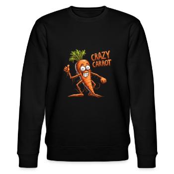 Crazy Veggies: Carrot Thumbs Up - Stanley/Stella Unisex Bio-Sweatshirt CHANGER  - Schwarz - Vorne - Nik (191cm) & Marisol (170cm)