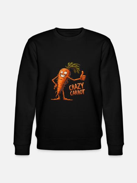 Crazy Veggies: Carrot Thumbs Up - Stanley/Stella CHANGER Unisex Organic Sweatshirt - black