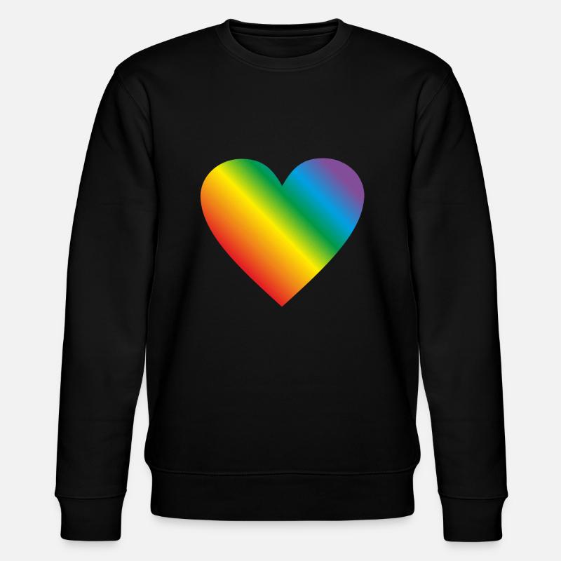 Lgbt Regenbogen Herz - Stanley/Stella Unisex Bio-Sweatshirt CHANGER  - Schwarz