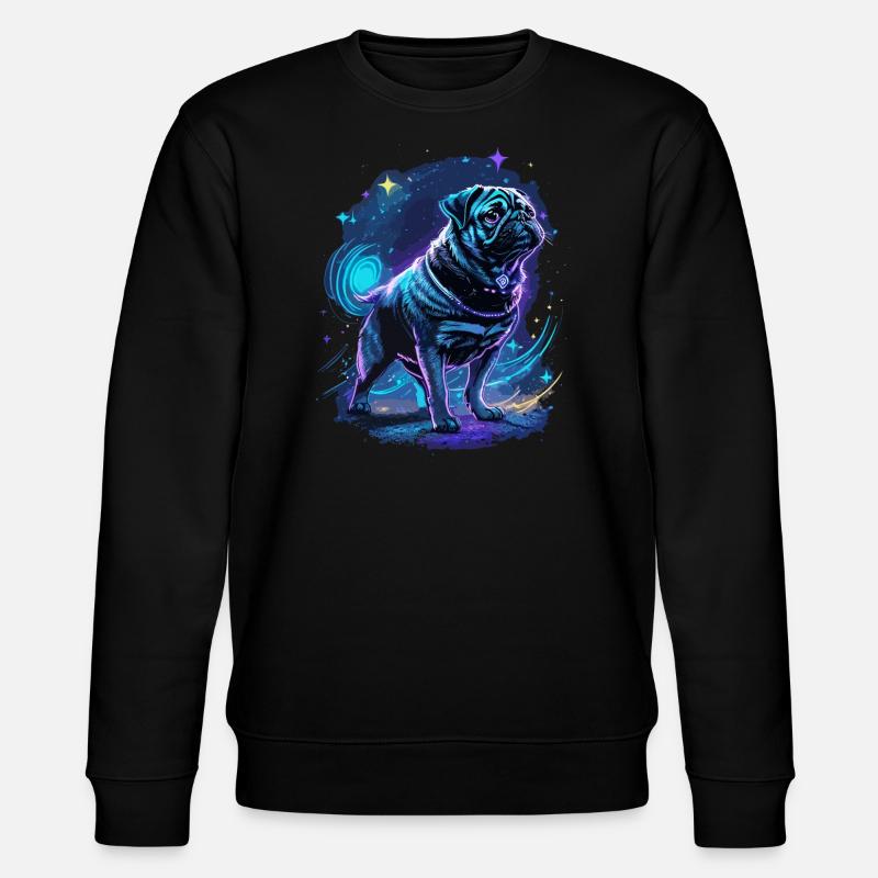 Mops Midnat Magi - Stanley/Stella økologisk unisex-sweatshirt CHANGER  - sort