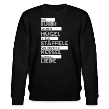 ein-turm - Stanley/Stella Unisex Bio-Sweatshirt CHANGER  - Schwarz - Vorne - Nik (191cm) & Marisol (170cm)