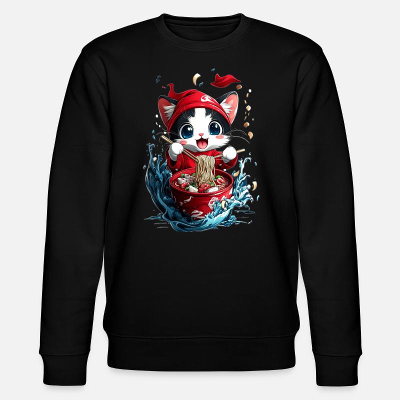 Ramen Cat - Stanley/Stella CHANGER Unisex Organic Sweatshirt - black