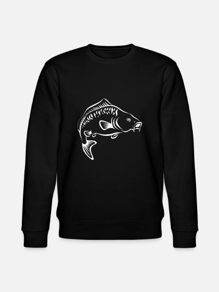 Angler - fishing - carp - hand-drawn - Stanley/Stella CHANGER Unisex Organic Sweatshirt - black