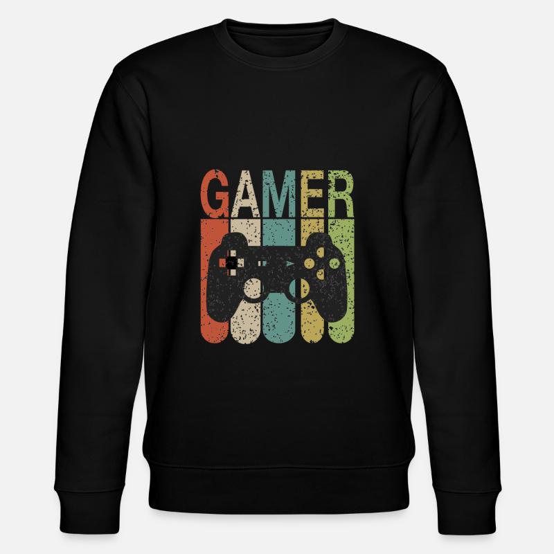 Gamer - nerd - gaming-nerdy - gift gaming - Stanley/Stella CHANGER Unisex Organic Sweatshirt - black