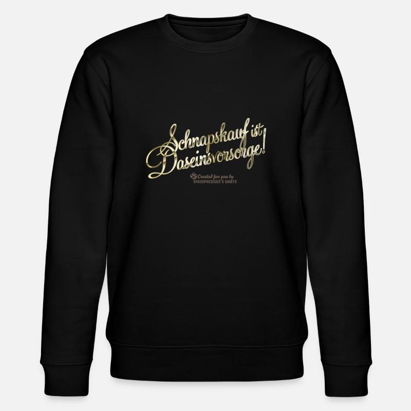 Spruch Schnapskauf - Stanley/Stella Unisex Bio-Sweatshirt CHANGER  - Schwarz