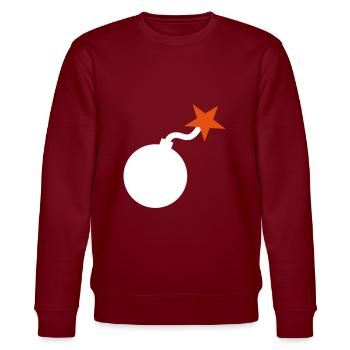 Bomb dynamite star icon shape icon - Stanley/Stella CHANGER Unisex Organic Sweatshirt - burgundy - Front - Nik (191cm) & Marisol (170cm)
