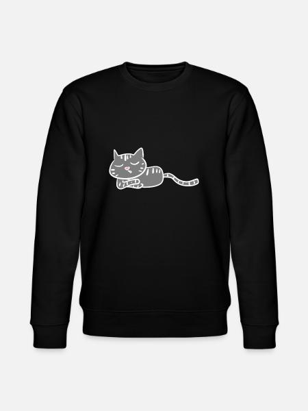 cat tired sleep night - Stanley/Stella CHANGER Unisex Organic Sweatshirt - black