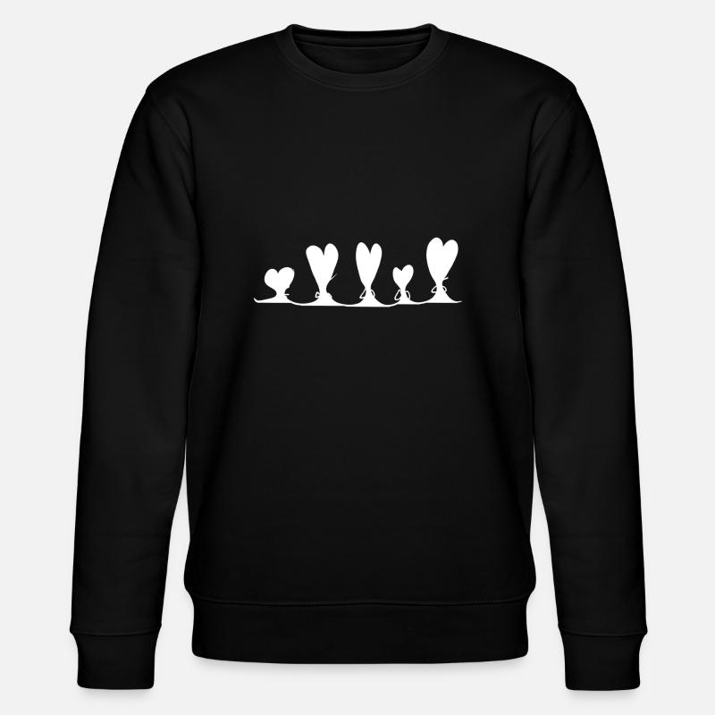 loop line hearts - Stanley/Stella CHANGER Unisex Organic Sweatshirt - black