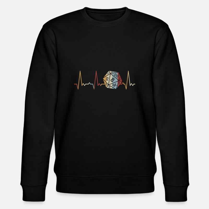 Heartbeat 20 sided cube - Stanley/Stella CHANGER Unisex Organic Sweatshirt - black
