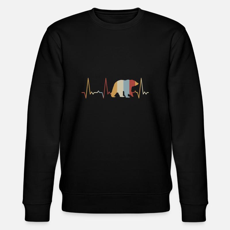 Heartbeat Bear - Stanley/Stella CHANGER Unisex Organic Sweatshirt - black