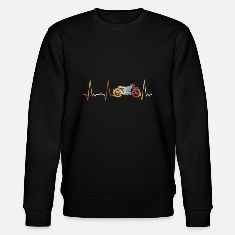 Herzschlag Motorrad - Stanley/Stella Unisex Bio-Sweatshirt CHANGER  - Schwarz