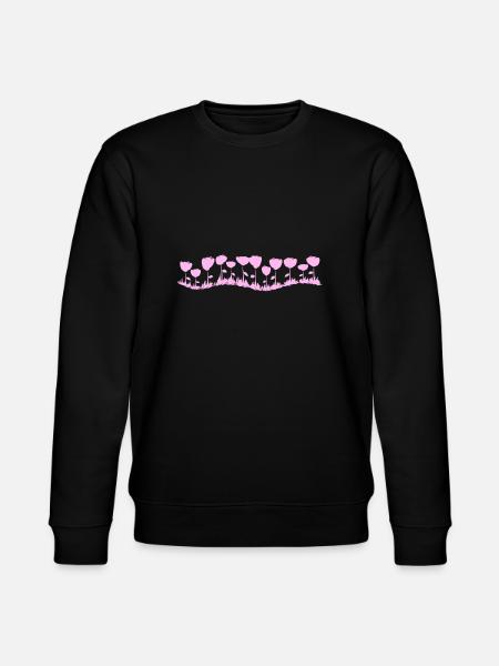pink rose wave line - Stanley/Stella CHANGER Unisex Organic Sweatshirt - black