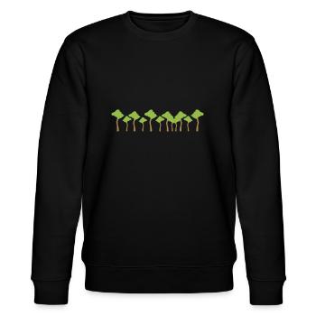 Trees Line Nature Forest Stroke - Stanley/Stella CHANGER Unisex Organic Sweatshirt - black - Front - Nik (191cm) & Marisol (170cm)