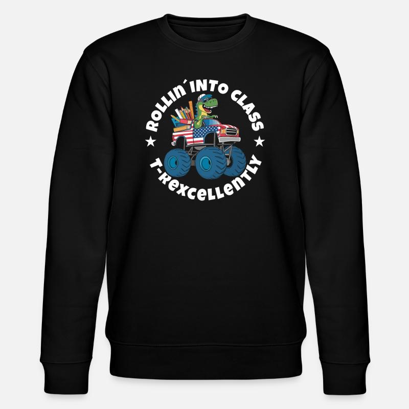 Trex Einschulung - Stanley/Stella Unisex Bio-Sweatshirt CHANGER  - Schwarz