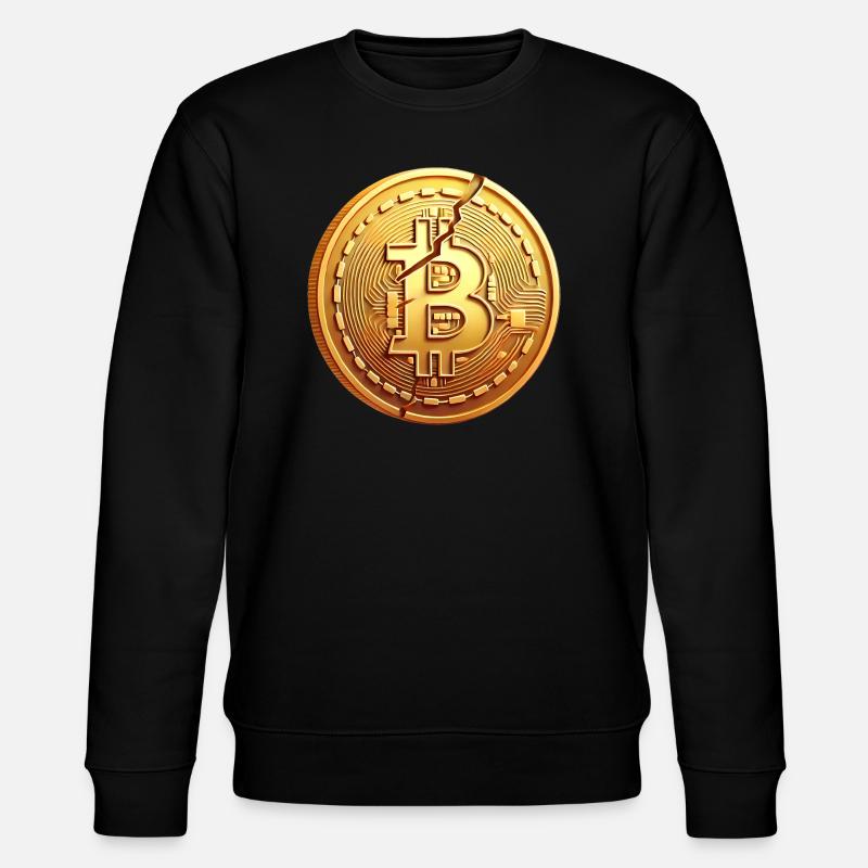 Conception de pièce Bitcoin fissurée - Sweat bio CHANGER Stanley/Stella Unisexe - noir