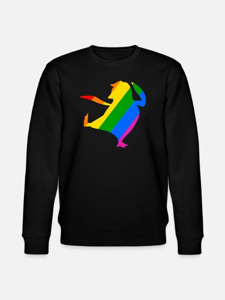 Rainbow Penguin Does Karate - Stanley/Stella CHANGER Unisex Organic Sweatshirt - black