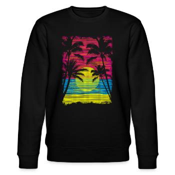 Sunset Paradise - Stanley/Stella Unisex Bio-Sweatshirt CHANGER  - Schwarz - Vorne - Nik (191cm) & Marisol (170cm)