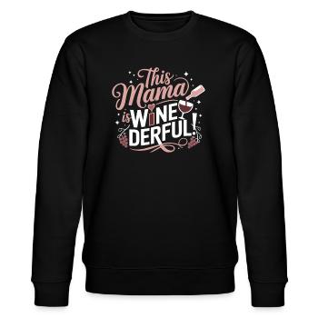 Diese Mama ist weinderbar – Weinliebhaber Shirt - Stanley/Stella Unisex Bio-Sweatshirt CHANGER  - Schwarz - Vorne - Nik (191cm) & Marisol (170cm)
