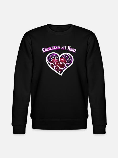 Erzieherin mit Herz - Stanley/Stella Unisex Bio-Sweatshirt CHANGER  - Schwarz