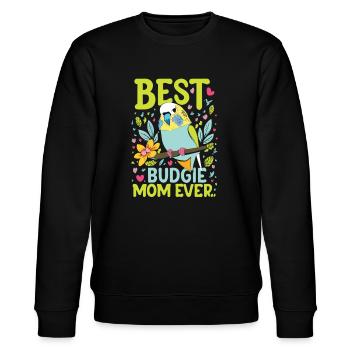 Stolze Wellensittich Mama - Stanley/Stella Unisex Bio-Sweatshirt CHANGER  - Schwarz - Vorne - Nik (191cm) & Marisol (170cm)