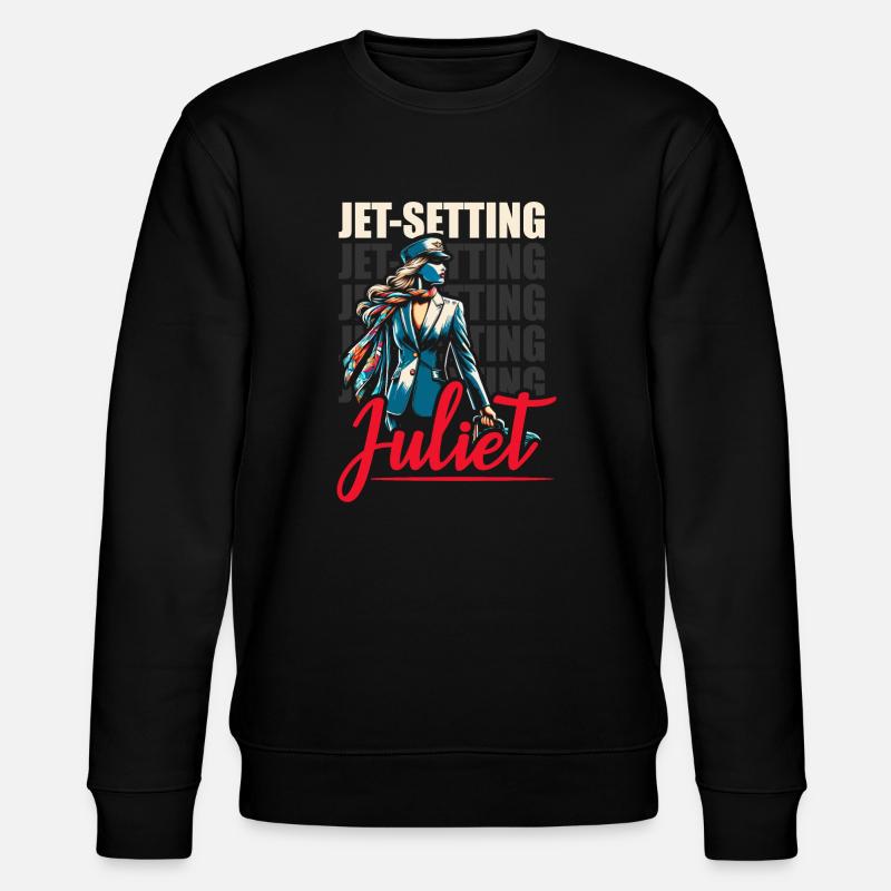 Flugbegleiterin, Flugbegleiterin, Stewardess - Stanley/Stella Unisex Bio-Sweatshirt CHANGER  - Schwarz