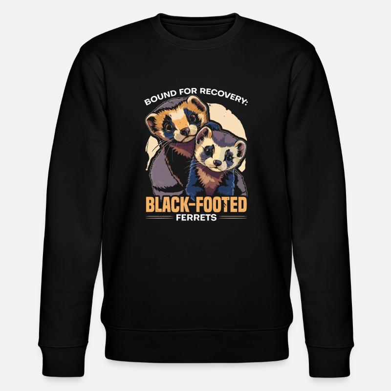 Gefährdete Spezies Schwarzfußfrettchen - Stanley/Stella Unisex Bio-Sweatshirt CHANGER  - Schwarz