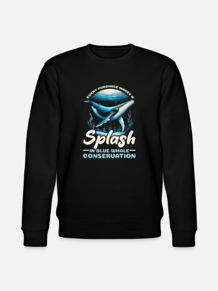 Gefährdete Arten Blauwal Tierrechte - Stanley/Stella Unisex Bio-Sweatshirt CHANGER - Schwarz