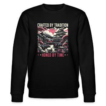 Feudales Japan Kultur Japanische Kanji Geschichte - Stanley/Stella Unisex Bio-Sweatshirt CHANGER  - Schwarz - Vorne - Nik (191cm) & Marisol (170cm)
