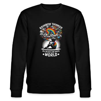 AuDHD Autismus ADHS Autistisches Spektrum Neurodiversität - Stanley/Stella Unisex Bio-Sweatshirt CHANGER  - Schwarz - Vorne - Nik (191cm) & Marisol (170cm)