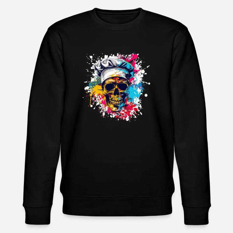 Koch Chef Totenkopf - Stanley/Stella Unisex Bio-Sweatshirt CHANGER - Schwarz