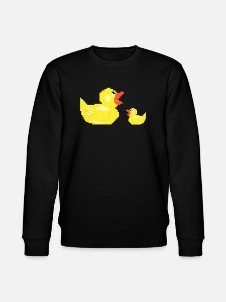 Duck mor med barnekyllinger ung gave and - Stanley/Stella økologisk unisex-sweatshirt CHANGER  - sort