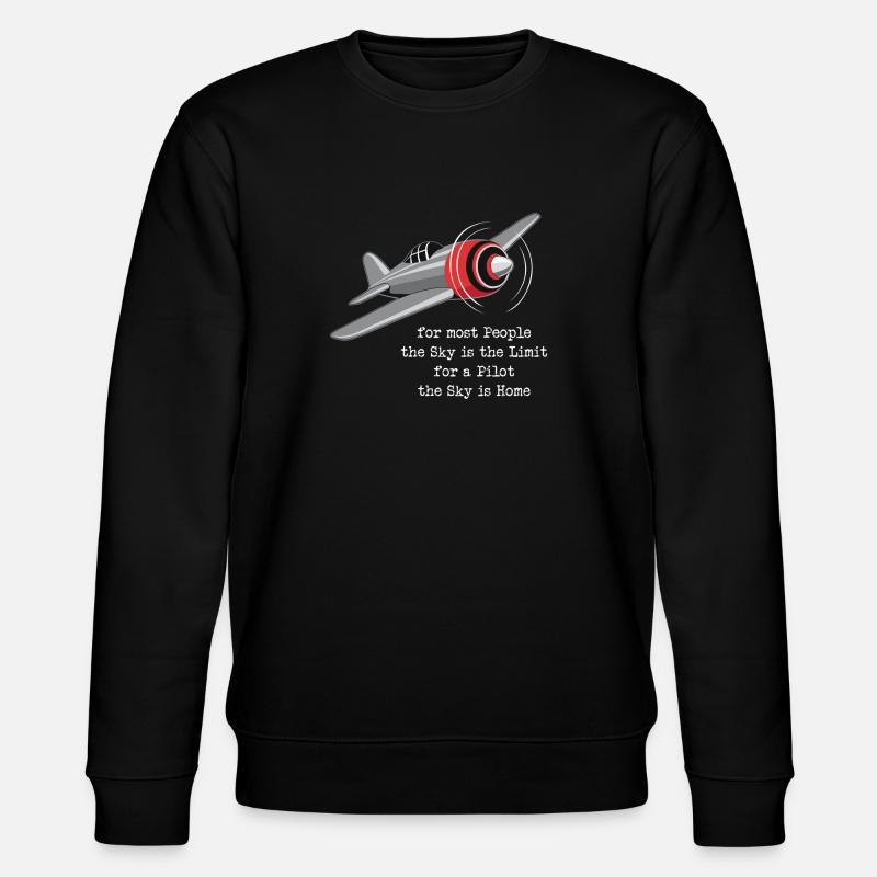 Pilot aviation plane flying gift - Stanley/Stella CHANGER Unisex Organic Sweatshirt - black