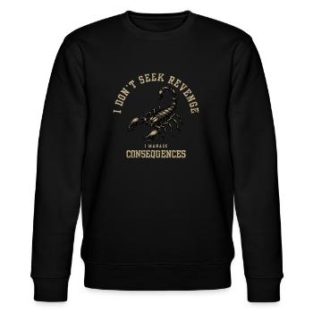 Scorpion – I Don’t Seek Revenge - Stanley/Stella Unisex Bio-Sweatshirt CHANGER  - Schwarz - Vorne - Nik (191cm) & Marisol (170cm)