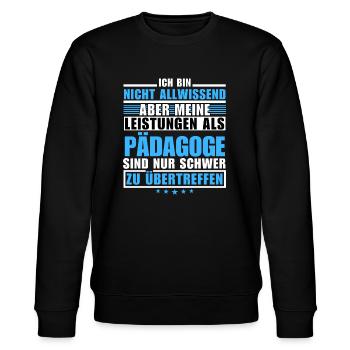 Unmatched achievement as an educator - Stanley/Stella CHANGER Unisex Organic Sweatshirt - black - Front - Nik (191cm) & Marisol (170cm)