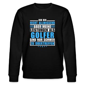 Unmatched performance as a golfer - Stanley/Stella CHANGER Unisex Organic Sweatshirt - black - Front - Nik (191cm) & Marisol (170cm)