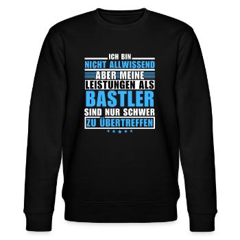 Unübertroffene Leistung als Bastler - Stanley/Stella Unisex Bio-Sweatshirt CHANGER  - Schwarz - Vorne - Nik (191cm) & Marisol (170cm)