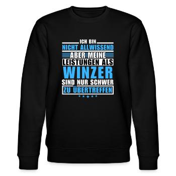 Unrivalled performance as a winemaker - Stanley/Stella CHANGER Unisex Organic Sweatshirt - black - Front - Nik (191cm) & Marisol (170cm)