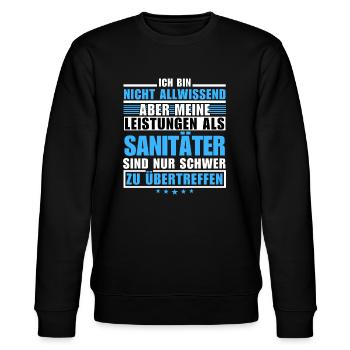 Unmatched performance as a paramedic - Stanley/Stella CHANGER Unisex Organic Sweatshirt - black - Front - Nik (191cm) & Marisol (170cm)