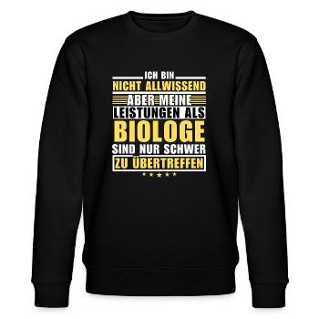 Unsurpassed achievement as a biologist - Stanley/Stella CHANGER Unisex Organic Sweatshirt - black - Front - Nik (191cm) & Marisol (170cm)