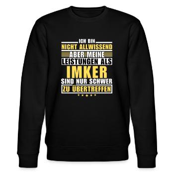 Unübertroffene Leistung als Imker - Stanley/Stella Unisex Bio-Sweatshirt CHANGER  - Schwarz - Vorne - Nik (191cm) & Marisol (170cm)