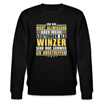 Unrivalled performance as a winemaker - Stanley/Stella CHANGER Unisex Organic Sweatshirt - black - Front - Nik (191cm) & Marisol (170cm)